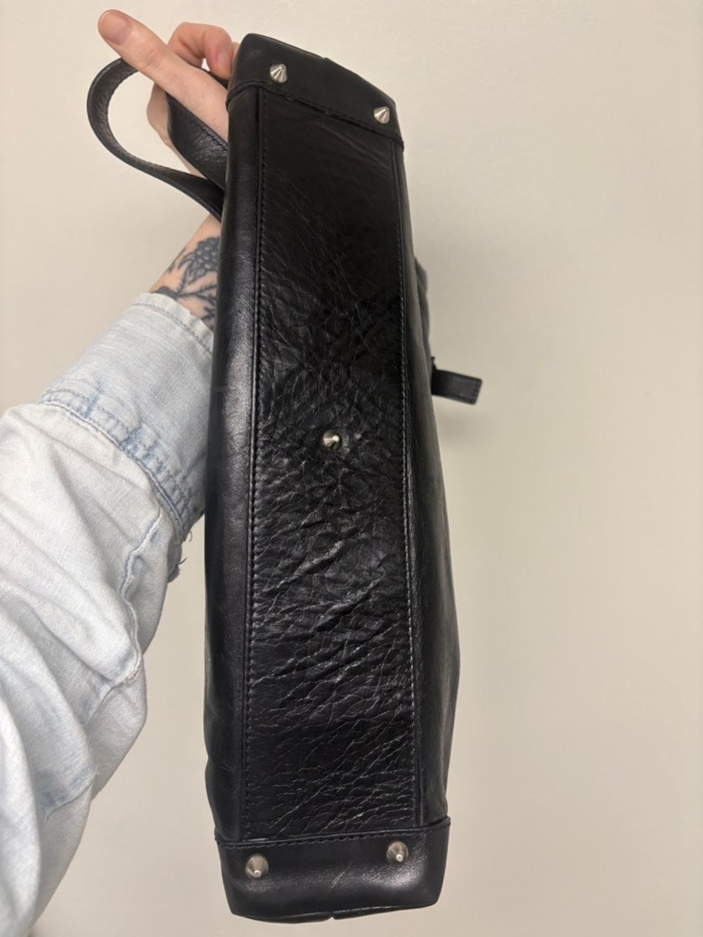 The Trend Italian Patent Leather Tote Handbag Black - Picture 5 of 8